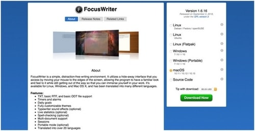 focus writer for windows 10