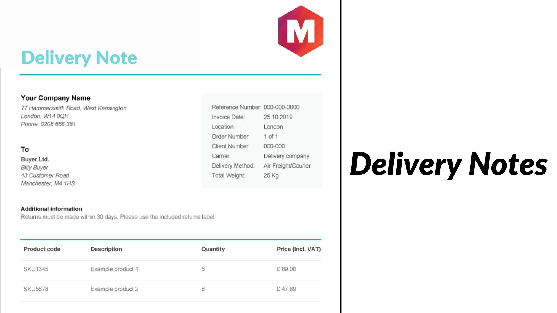 Delivery Note Definition Types Template And Examples Marketing91