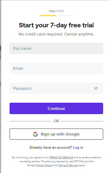 Honeybook creating account