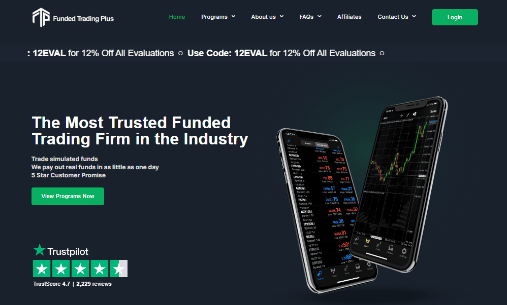 Funded Trading Plus: No evaluation Prop Firm