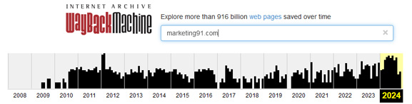 Archive.org Data of Marketing91