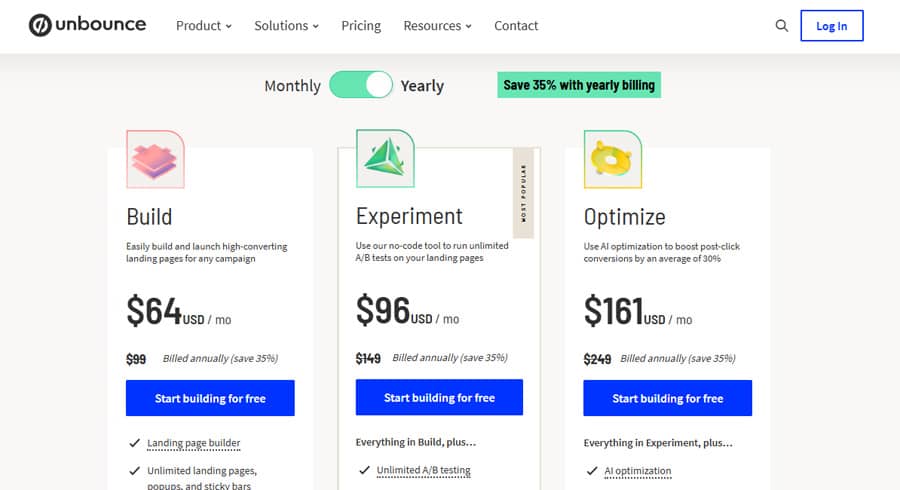 Unbounce Pricing With Discount